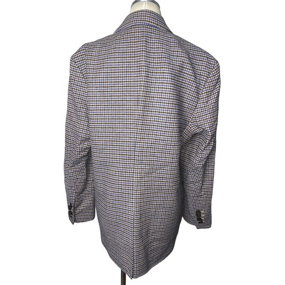 Everlane The ReWool® ’80s Blazer Blue and Brown Houndstooth 10 New Womens - Picture 8 of 16